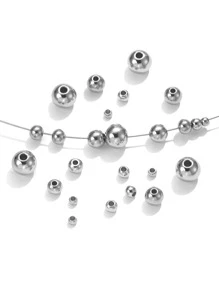 50pcs/set Bead DIY Jewelry Accessory - Silver - View 1