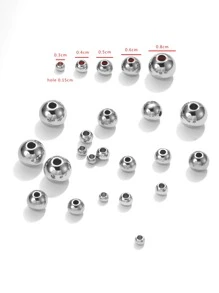 50pcs/set Bead DIY Jewelry Accessory - Silver - View 3