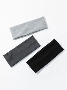 3入組素色髮帶適用於返校 - 彩色 - 查看 1