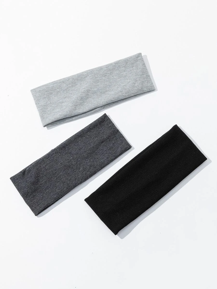 3入組素色髮帶適用於返校 - 彩色 - 查看 1