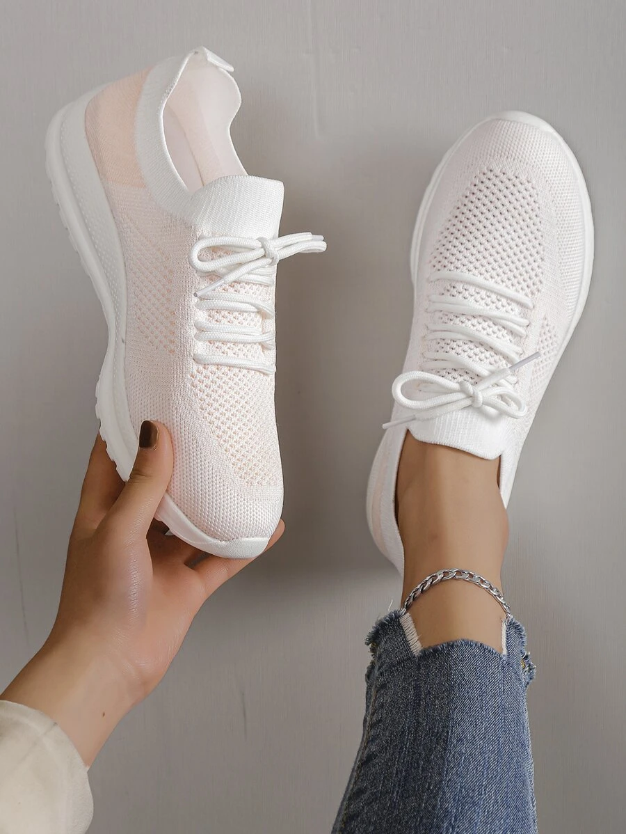 Giày thể thao nữ lưới thoáng khí, thoải mái cho mọi mùa - trắng - Xem 1