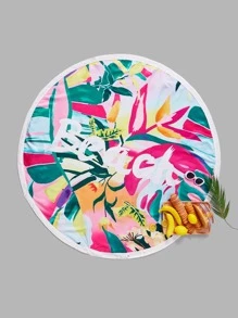 Summer Floral And Letter Graphic Beach Blanket - Multicolor - View 1