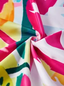 Summer Floral And Letter Graphic Beach Blanket - Multicolor - View 4