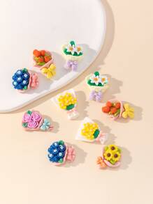 10pcs/set Random Flower DIY Jewelry Accessory - Multicolor - View 1