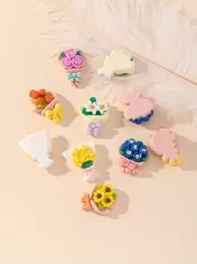 10pcs/set Random Flower DIY Jewelry Accessory - Multicolor - View 2