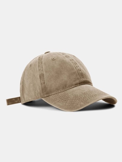 1pc Spring/Summer Women's Korean Style Vintage Washed Baseball Cap Solid Color Baseball Cap For Couples Casual