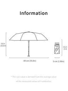 1pc Solid Color Manual Umbrella With Storage Box, Nordic Plain Color Compact Folding Umbrella For Rain