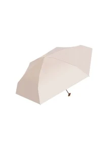 1pc Solid Color Manual Umbrella With Storage Box, Nordic Plain Color Compact Folding Umbrella For Rain
