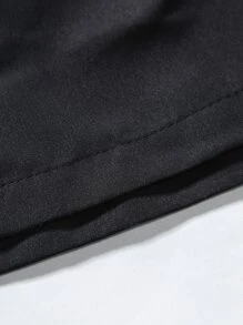 Manfinity RSRT Men Tropical Print Shirt & Drawstring Waist Shorts Without Tee, Cozy Outfits - Black - View 6