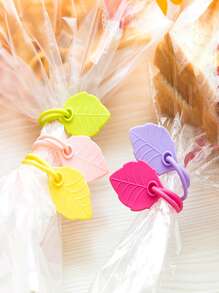 2入組矽膠袋紮帶粉色葉形固定廚房食品袋口