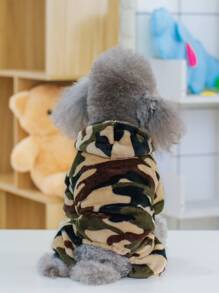 1 Miếng Màu xanh lá Camo Thú cưng Bốn chân Lông cừu áo Đối với Mèo Và Chó , Thích hợp Đối với Mặc hàng ngày - Nhiều màu - Xem 3