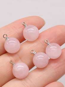 5 cái/bộ Mặt dây chuyền tự làm bóng thời trang nữ để làm đồ trang sức tự làm - Hồng - Xem 2