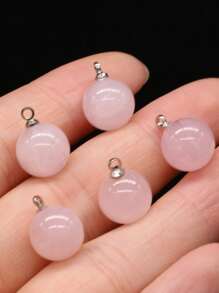 5 cái/bộ Mặt dây chuyền tự làm bóng thời trang nữ để làm đồ trang sức tự làm - Hồng - Xem 3