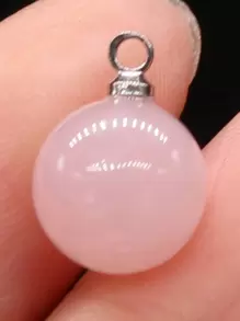 5 cái/bộ Mặt dây chuyền tự làm bóng thời trang nữ để làm đồ trang sức tự làm - Hồng - Xem 5