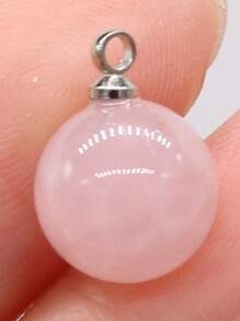 5 cái/bộ Mặt dây chuyền tự làm bóng thời trang nữ để làm đồ trang sức tự làm - Hồng - Xem 4