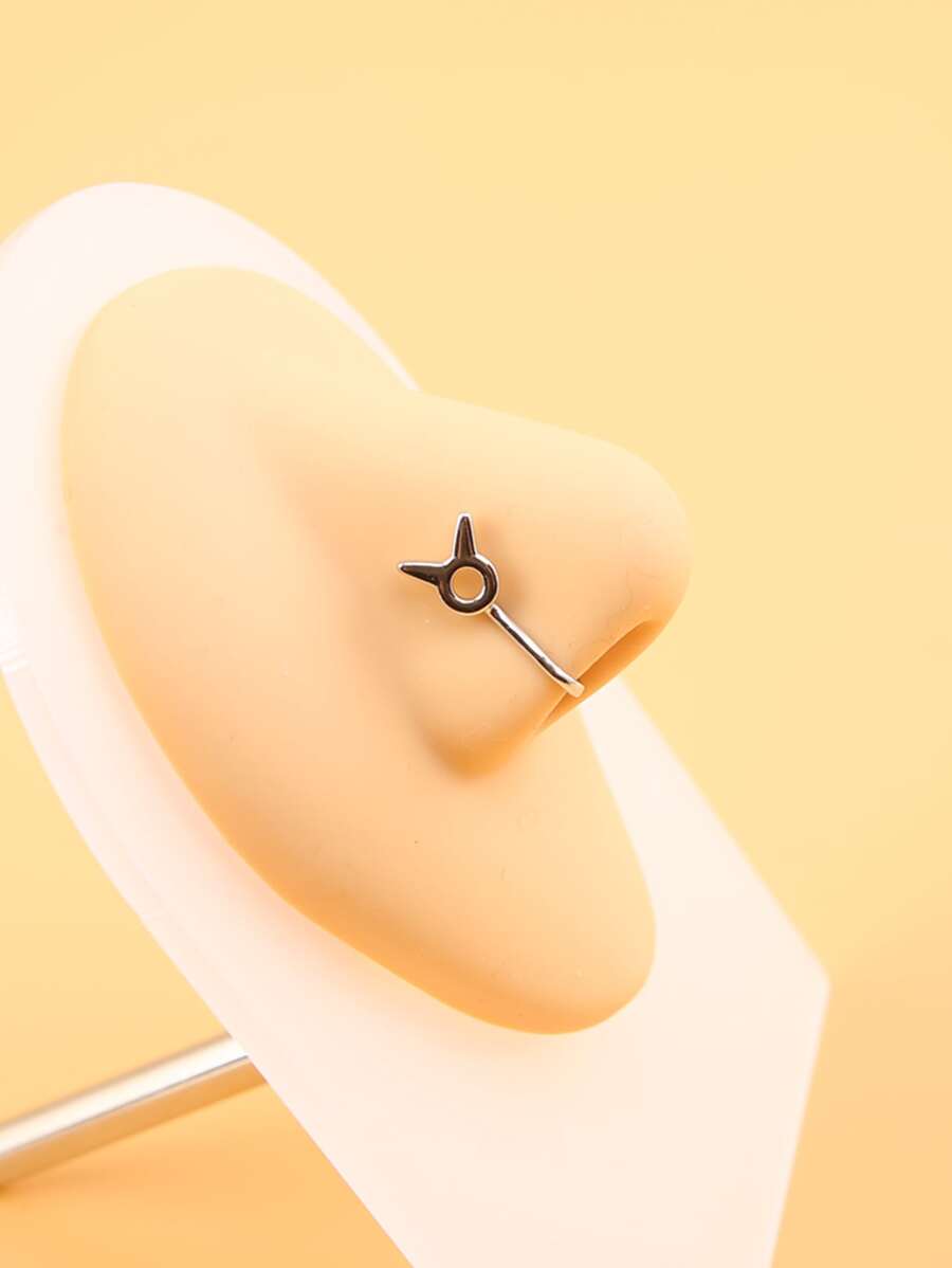 Cuff de nariz Tauro símbolo - Plateado - Ver 1