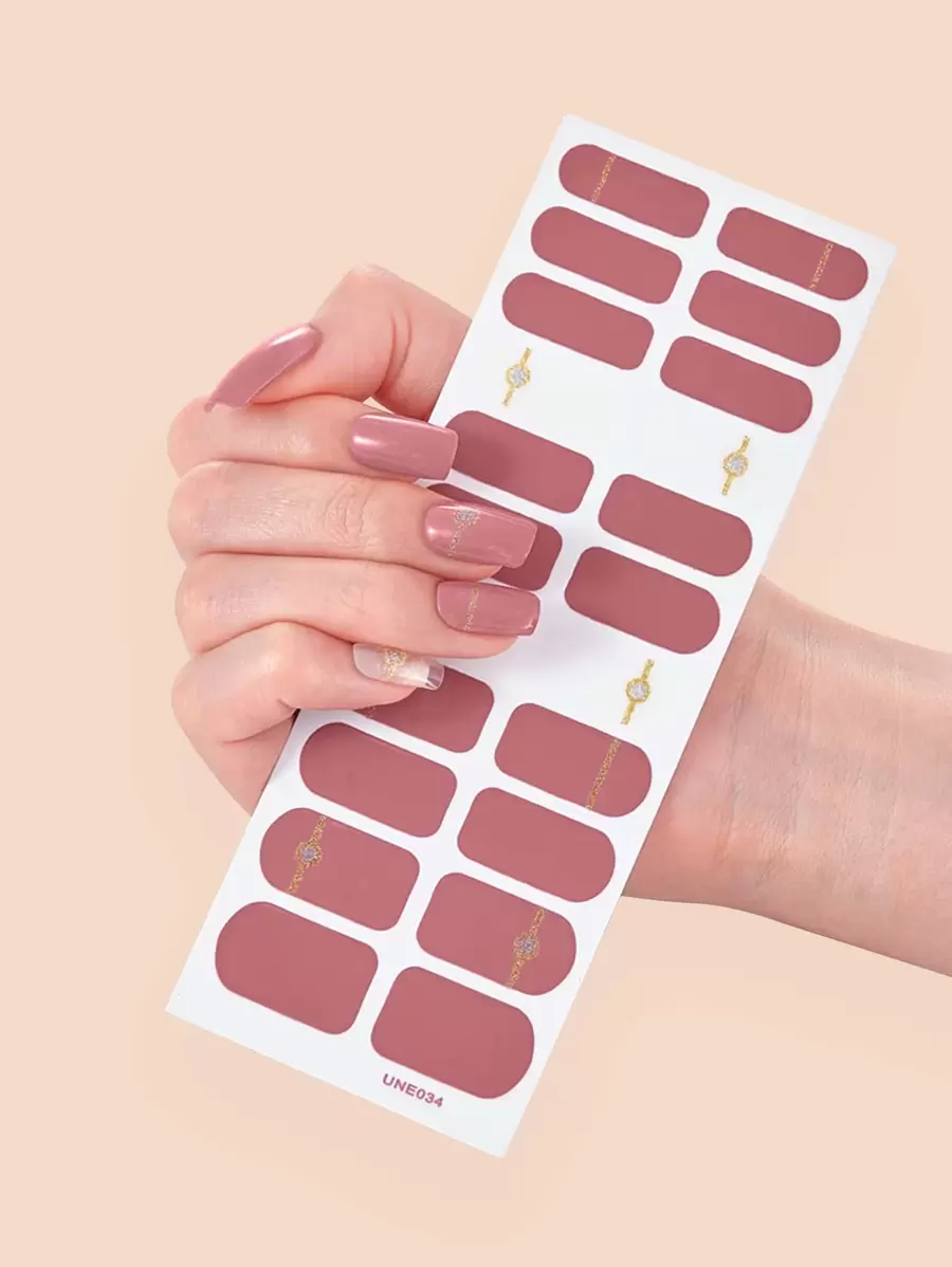 1张闪亮美甲贴纸和1个指甲锉，DIY美甲贴纸 - 彩色 - 查看 1