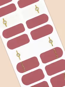 1张闪亮美甲贴纸和1个指甲锉，DIY美甲贴纸 - 彩色 - 查看 5