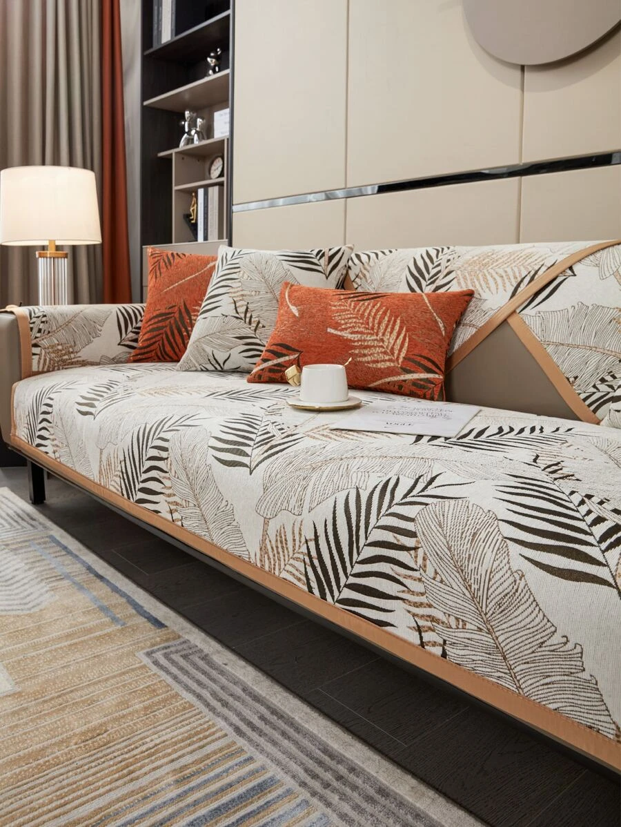 1pc Universal Four Seasons Sofa Cushion, Modern Minimalist Sofa Seat Pad - Beige - View 1