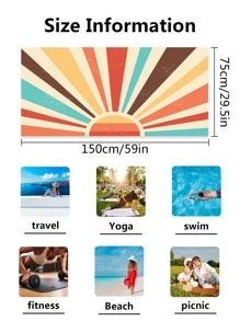 1入組幾何樣式海灘現代超細纖維矩形旅行沙灘巾適用於夏天