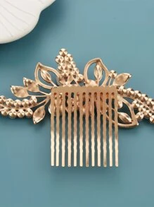 Lược trang trí hoa đính đá cho cô dâu - Vàng - Xem 2