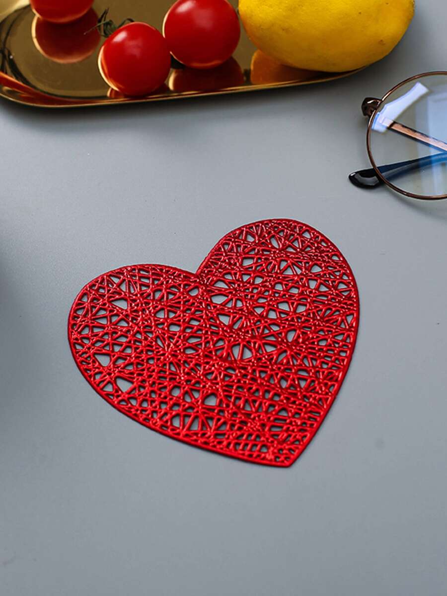 2入組/套PVC歐式風心形鏤空桌墊