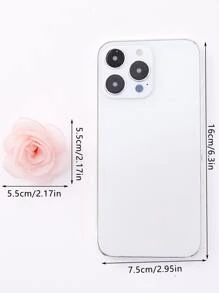 6个花朵装饰发夹，可爱粉色配饰，情人节饰品，爪夹，发卡，发夹 - 粉色 - 查看 3