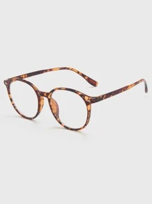 1pair Tortoiseshell Frame Eyeglasses Clear Glasses Accessories Glasses Accessories For Women - 彩色 - 查看 2