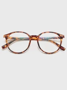1pair Tortoiseshell Frame Eyeglasses Clear Glasses Accessories Glasses Accessories For Women - 彩色 - 查看 4