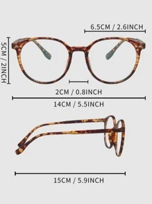 1pair Tortoiseshell Frame Eyeglasses Clear Glasses Accessories Glasses Accessories For Women - 彩色 - 查看 5