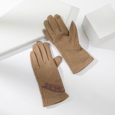1pair Solid Gloves