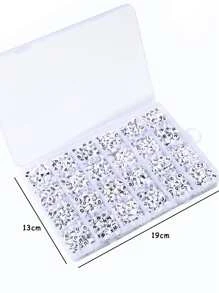 1200pcs/set Letter Detail Bead DIY Jewelry Accessory - Black and White - View 3