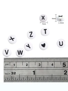 1200pcs/set Letter Detail Bead DIY Jewelry Accessory - Black and White - View 4