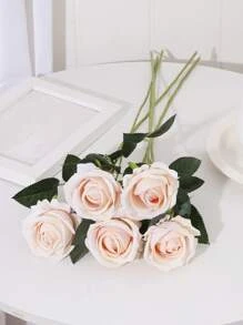 1入/2入人工玫瑰花束，供婚禮和派對裝飾使用 - 香檳色 - 查看 1