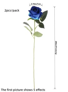 1/2 Hoa Hồng Nhân Tạo Để Trang Trí Tiệc Cưới - Xanh đậm - Xem 2