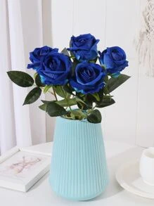 1/2 Hoa Hồng Nhân Tạo Để Trang Trí Tiệc Cưới - Xanh đậm - Xem 5