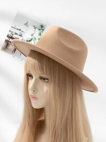 1pc Unisex Vilthoed, Cowboy Stijl Outdoor Party Cap Met Afneembare Hoedketting, Veelzijdige Accessoire