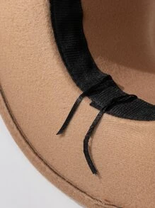 1pc Unisex Vilthoed, Cowboy Stijl Outdoor Party Cap Met Afneembare Hoedketting, Veelzijdige Accessoire