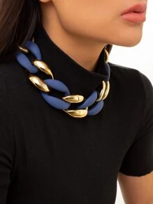 Dây chuyền hai tông màu - Màu xanh lam - Xem 1