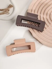2pcs Rectangle Hair Claw - Multicolor - View 1