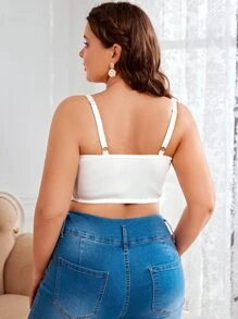 Plus Floral Lace Underwire Bra - White - View 2