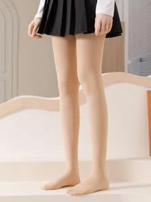 Minimalist Solid Tights - Apricot - View 3