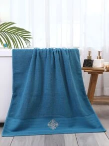 QIBHI 1PC Thêu Chi Tiết Khăn Tắm, Khăn Vải Cho Phòng Tắm, Phòng Tập Gym, Khách Sạn - Màu xanh lam - Xem 1