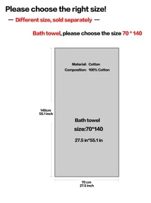 QIBHI 1PC Thêu Chi Tiết Khăn Tắm, Khăn Vải Cho Phòng Tắm, Phòng Tập Gym, Khách Sạn - Màu xanh lam - Xem 3