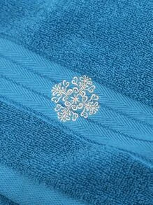 QIBHI 1PC Thêu Chi Tiết Khăn Tắm, Khăn Vải Cho Phòng Tắm, Phòng Tập Gym, Khách Sạn - Màu xanh lam - Xem 5