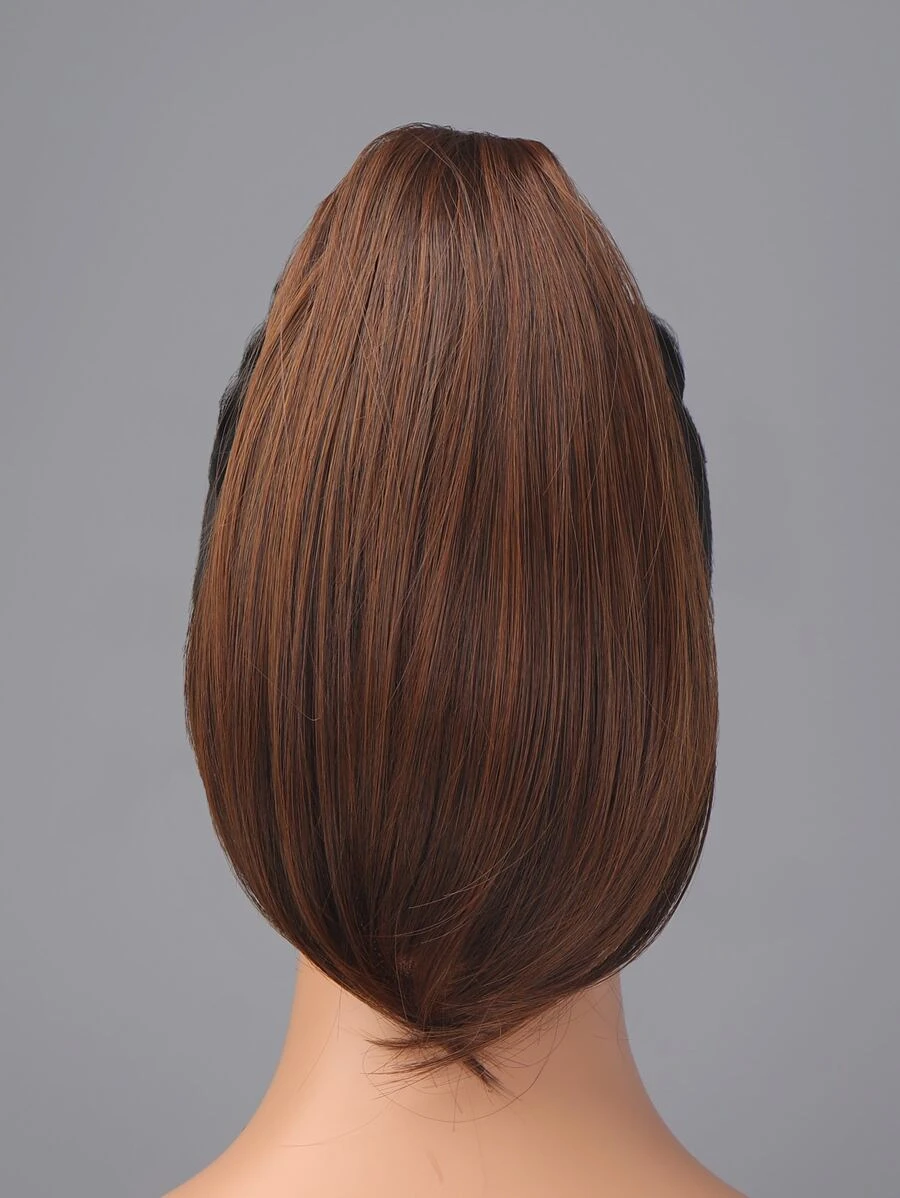 Short Straight Ponytail Synthetic Hair Extension - Light Brown - View 1