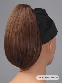 Short Straight Ponytail Synthetic Hair Extension - Light Brown - View 2