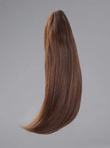 Short Straight Ponytail Synthetic Hair Extension - Light Brown - View 4