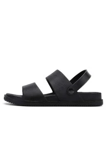 Giày Sandal Nam màu trơn dép quai hậu - màu đen - Xem 3