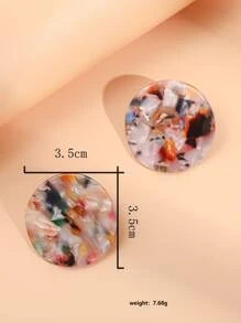 一对彩色弧形亚克力耳钉